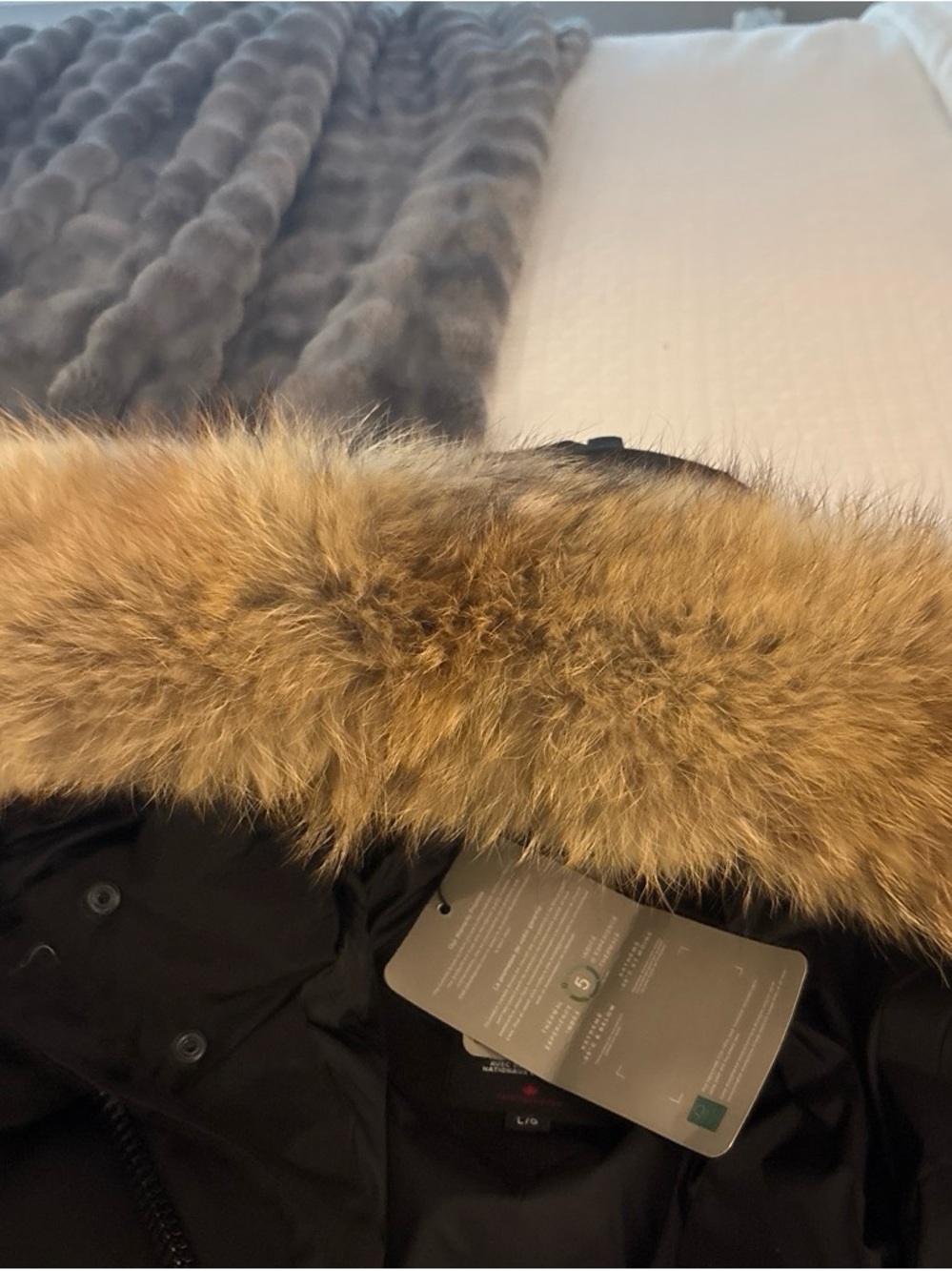 Canada Goose Black Quilted Down Parka with Fur-Trim Hood - Picture 6 of 8